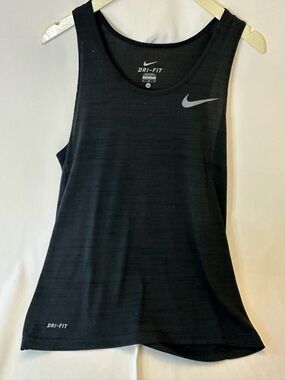 Nike Black Dri-FIT Tank with Silver Swoosh